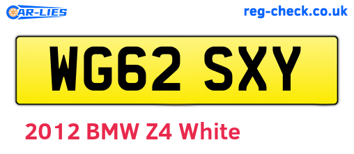WG62SXY are the vehicle registration plates.