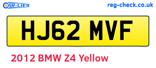 HJ62MVF are the vehicle registration plates.