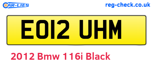Black 2012 Bmw 116i (EO12UHM)