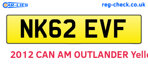 NK62EVF are the vehicle registration plates.
