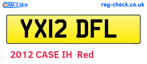 YX12DFL are the vehicle registration plates.