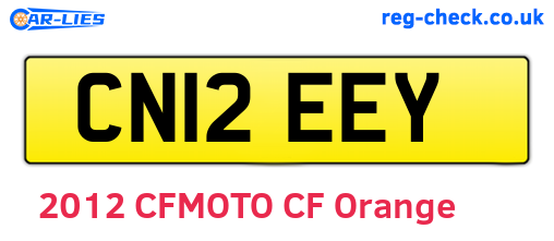 CN12EEY are the vehicle registration plates.