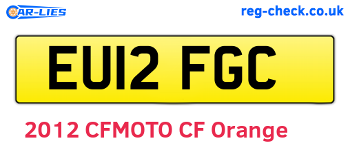 EU12FGC are the vehicle registration plates.