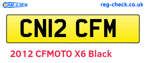 CN12CFM are the vehicle registration plates.