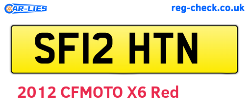 SF12HTN are the vehicle registration plates.