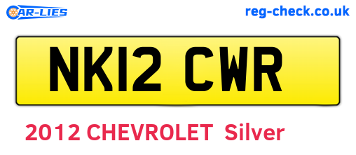 NK12CWR are the vehicle registration plates.