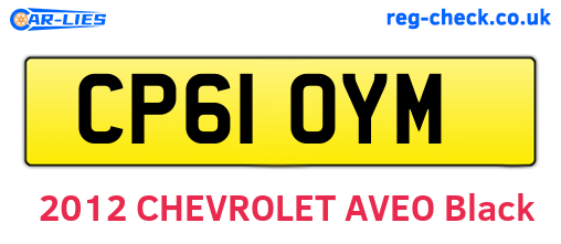 CP61OYM are the vehicle registration plates.