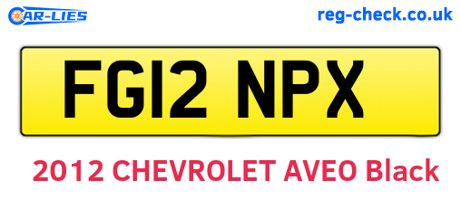 FG12NPX are the vehicle registration plates.