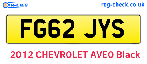 FG62JYS are the vehicle registration plates.