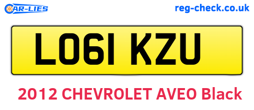 LO61KZU are the vehicle registration plates.