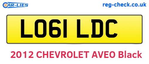 LO61LDC are the vehicle registration plates.