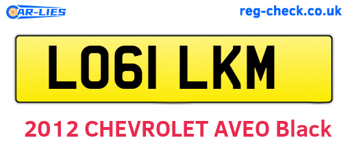 LO61LKM are the vehicle registration plates.