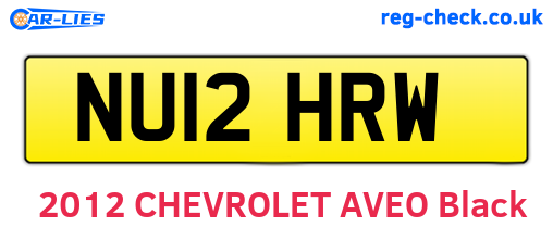 NU12HRW are the vehicle registration plates.