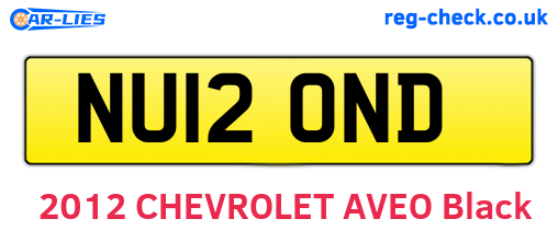 NU12OND are the vehicle registration plates.
