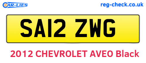 SA12ZWG are the vehicle registration plates.