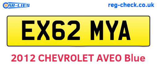 EX62MYA are the vehicle registration plates.