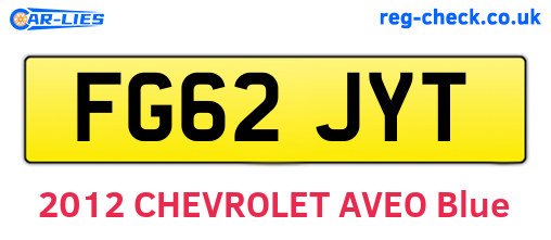 FG62JYT are the vehicle registration plates.