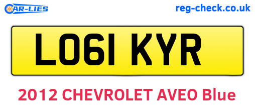 LO61KYR are the vehicle registration plates.