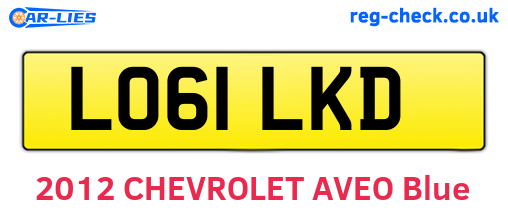 LO61LKD are the vehicle registration plates.