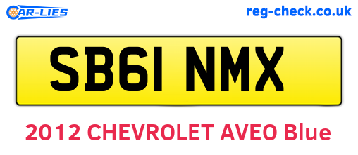 SB61NMX are the vehicle registration plates.