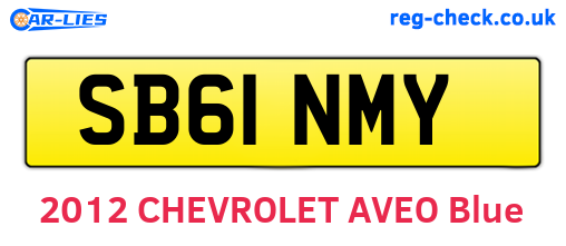 SB61NMY are the vehicle registration plates.