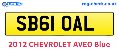 SB61OAL are the vehicle registration plates.