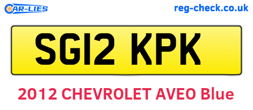 SG12KPK are the vehicle registration plates.