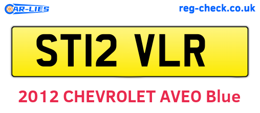 ST12VLR are the vehicle registration plates.