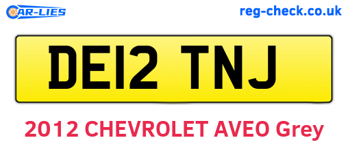DE12TNJ are the vehicle registration plates.