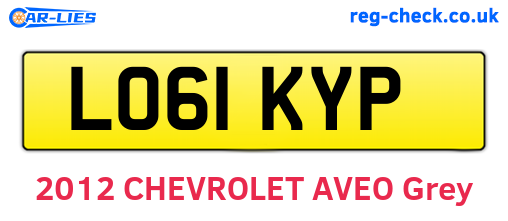 LO61KYP are the vehicle registration plates.