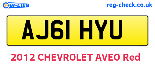 AJ61HYU are the vehicle registration plates.