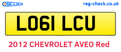 LO61LCU are the vehicle registration plates.
