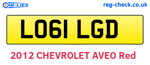 LO61LGD are the vehicle registration plates.