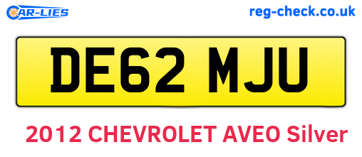 DE62MJU are the vehicle registration plates.