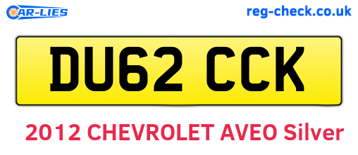 DU62CCK are the vehicle registration plates.