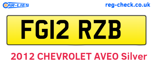 FG12RZB are the vehicle registration plates.