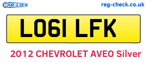 LO61LFK are the vehicle registration plates.