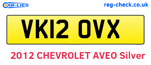 VK12OVX are the vehicle registration plates.