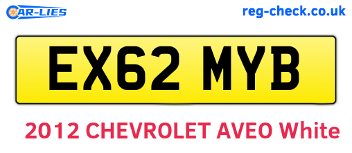 EX62MYB are the vehicle registration plates.
