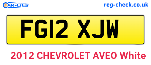 FG12XJW are the vehicle registration plates.