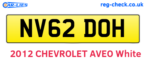 NV62DOH are the vehicle registration plates.