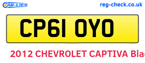 CP61OYO are the vehicle registration plates.