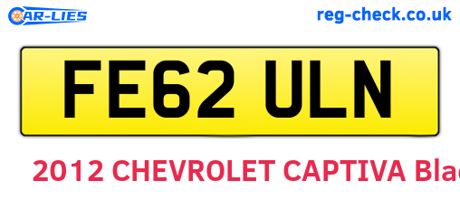 FE62ULN are the vehicle registration plates.