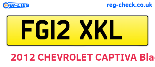 FG12XKL are the vehicle registration plates.