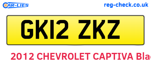 GK12ZKZ are the vehicle registration plates.