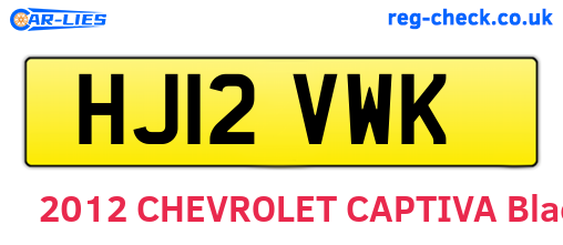 HJ12VWK are the vehicle registration plates.