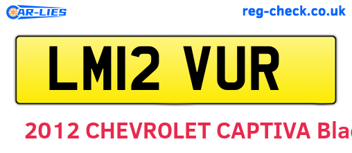 LM12VUR are the vehicle registration plates.