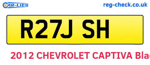 R27JSH are the vehicle registration plates.