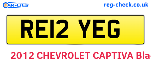 RE12YEG are the vehicle registration plates.