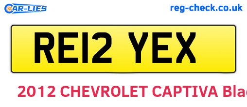 RE12YEX are the vehicle registration plates.